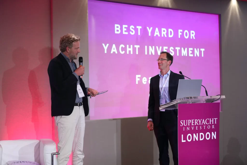 Feadship wins "Yard of the Year" and "Best Yard for Yacht Investment 2024" at the Superyacht Investor Awards, recognized for exceptional resale value by top yacht brokers and financiers.