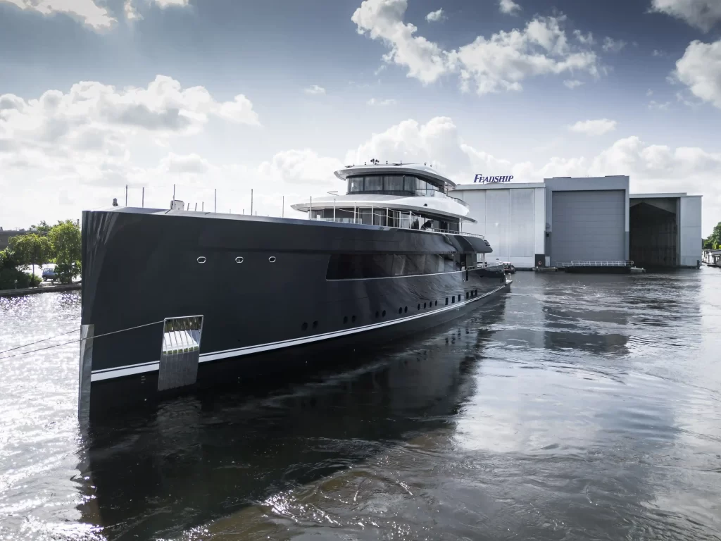 Feadship unveils 195ft solar-powered yacht, Project 713, designed by Studio De Voogt. Combining luxury with sustainability, it aims for climate neutrality by 2030.