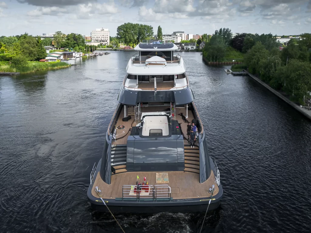 Feadship unveils 195ft solar-powered yacht, Project 713, designed by Studio De Voogt. Combining luxury with sustainability, it aims for climate neutrality by 2030.