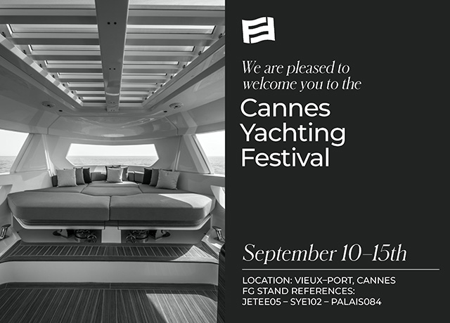 Ferretti Yachts invites you to the Cannes Yachting Festival from September 10 to 15, 2024, at Cannes Vieux Port. Visit us at Palais 084, Jetée 05, and Superyacht Extension 101 and 102.