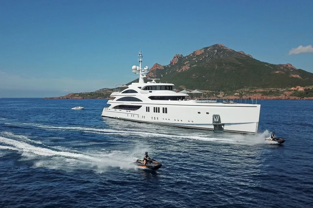 The award-winning 63m superyacht SOUNDWAVE, built by Benetti Yachts, offers luxurious cruising with bespoke interiors, a private owner’s deck, and a vast array of water toys.