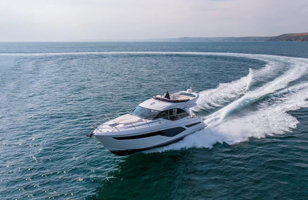 Experience luxury and performance with the Princess F50 flybridge yacht. This marvel of engineering offers dynamic performance, advanced technology, and sophisticated design for unforgettable voyages.