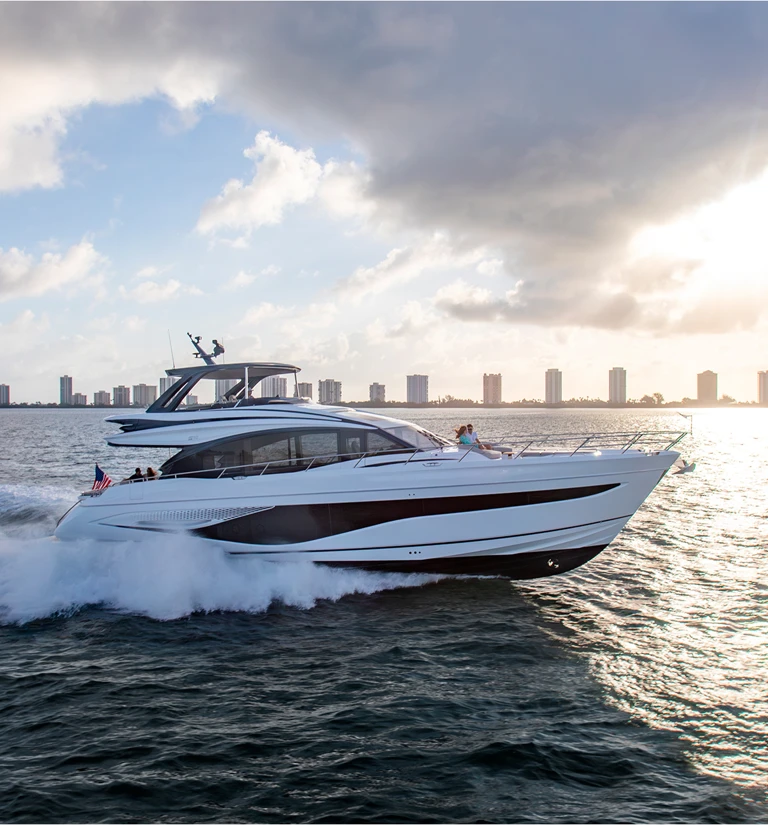 The Princess S72 blends luxury and performance with twin MAN V12 engines, reaching up to 36 knots. Its dynamic design, stylish interiors, and seamless indoor-outdoor living redefine yachting.