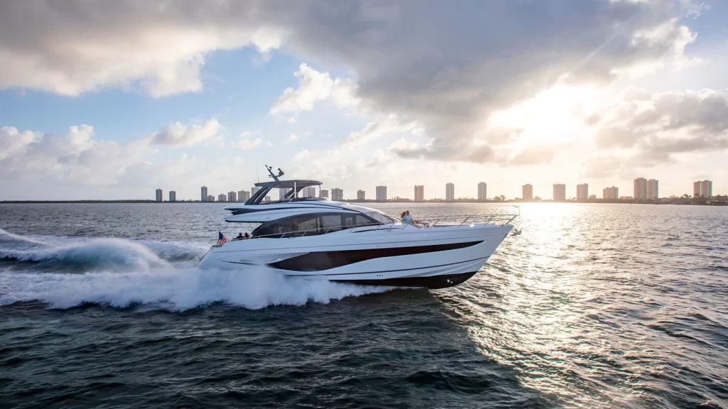 The Princess S72 blends luxury and performance with twin MAN V12 engines, reaching up to 36 knots. Its dynamic design, stylish interiors, and seamless indoor-outdoor living redefine yachting.