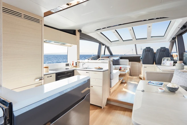 The Princess V60 epitomizes luxury and performance in sports yachts, featuring elegant design, sophisticated layout, and powerful capabilities for an unparalleled water experience.