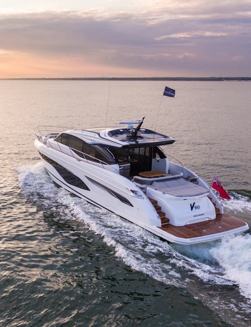 The Princess V60 epitomizes luxury and performance in sports yachts, featuring elegant design, sophisticated layout, and powerful capabilities for an unparalleled water experience.