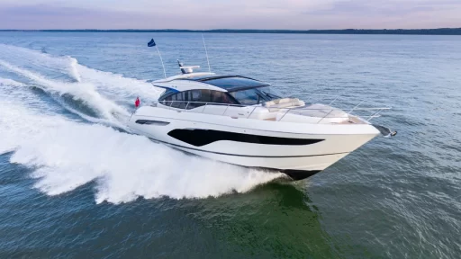 The Princess V60 epitomizes luxury and performance in sports yachts, featuring elegant design, sophisticated layout, and powerful capabilities for an unparalleled water experience.