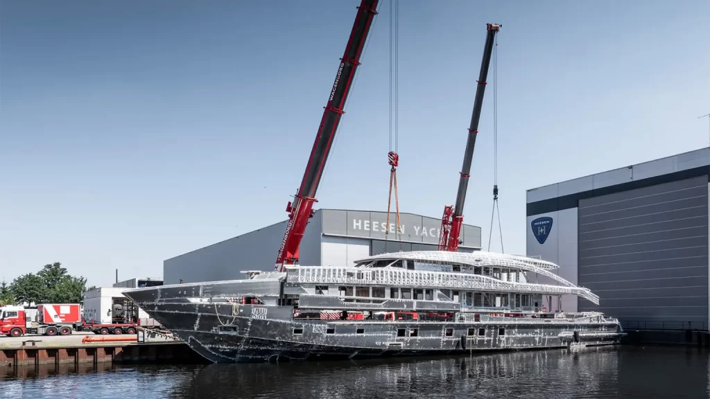 Heesen announces the successful joining of the hull and superstructure for Project Sophia, a 50-meter yacht set for delivery in early 2026, combining luxury and fuel efficiency.