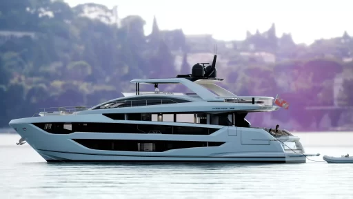 The luxurious 82-foot Pearl 82 yacht, featuring a master suite, five en-suite staterooms, and a garage for a tender boat and jet ski, hits the market for £5 million.