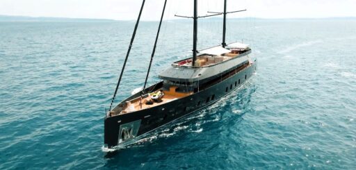 Charter the luxurious 52m superyacht REPOSADO for £113,000 per week. Enjoy a jacuzzi, sit-up bar, dining options, six cabins, and an array of water toys, all with 10 crew members.