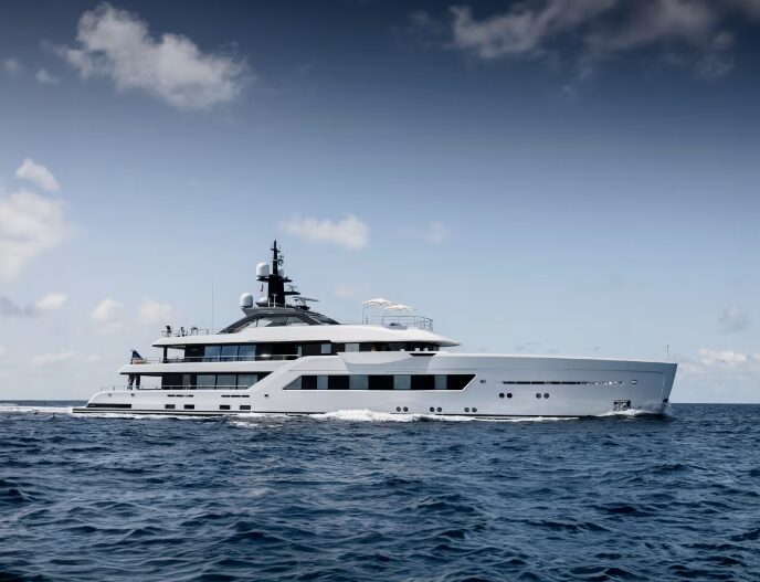 ENTOURAGE, a 60-meter Amels superyacht, sets new standards in luxury with cutting-edge hybrid technology, exquisite design, and unparalleled comfort, now available for charter.