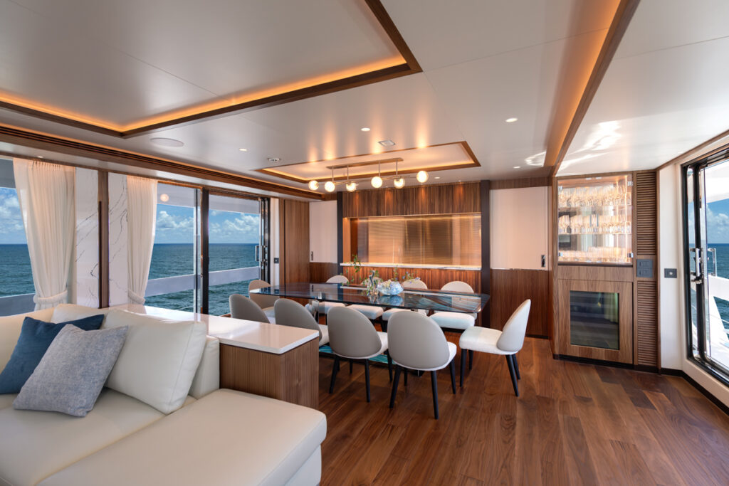 Horizon’s FD100 Hull 11 is a luxurious yacht blending ocean-inspired design with cutting-edge amenities, offering a unique, personalized yachting experience that embodies the sea's essence.