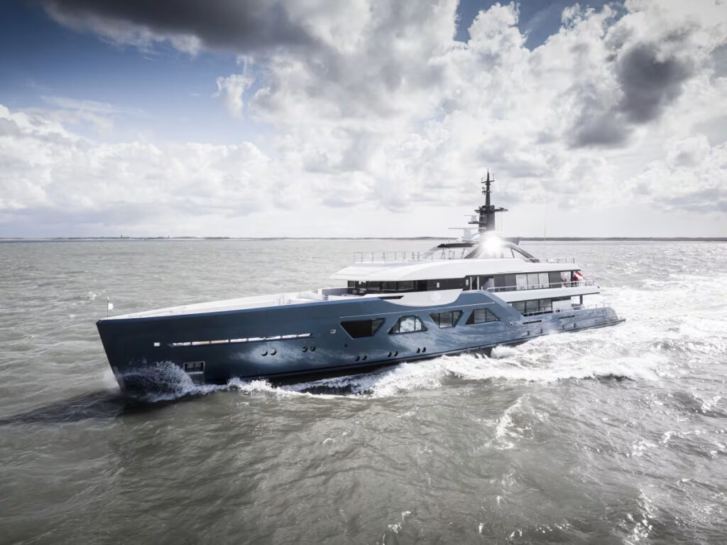 The sixth Amels 60 successfully completes its maiden sea trials, showcasing exceptional performance and design. The yacht will remain docked until its official delivery later this year.