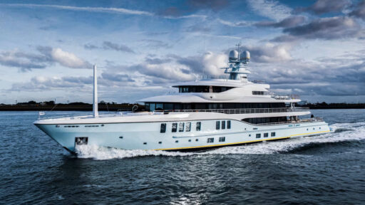 AVANTI, a 74-meter Amels 242, combines luxury, performance, and sustainability. Delivered in 2021, it offers bespoke design, state-of-the-art technology, and an exclusive Owner’s Deck.