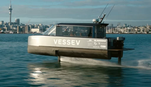 Vessev's electric hydrofoil boat, the VS-9, redefines luxury marine transport with eco-friendly design, offering a smooth, quiet ride at 34mph and a 50-mile range.