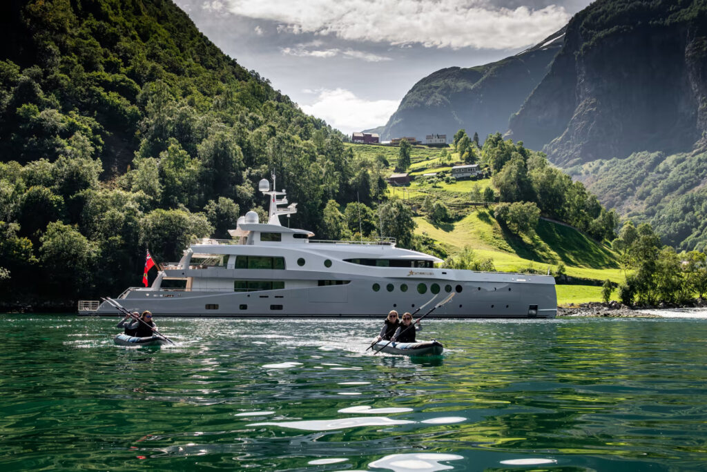 STARDUST, a 62.5-meter superyacht by Damen Yachting, blends elegant design by Tim Heywood with luxurious interiors by Laura Sessa, offering unparalleled performance and comfort.