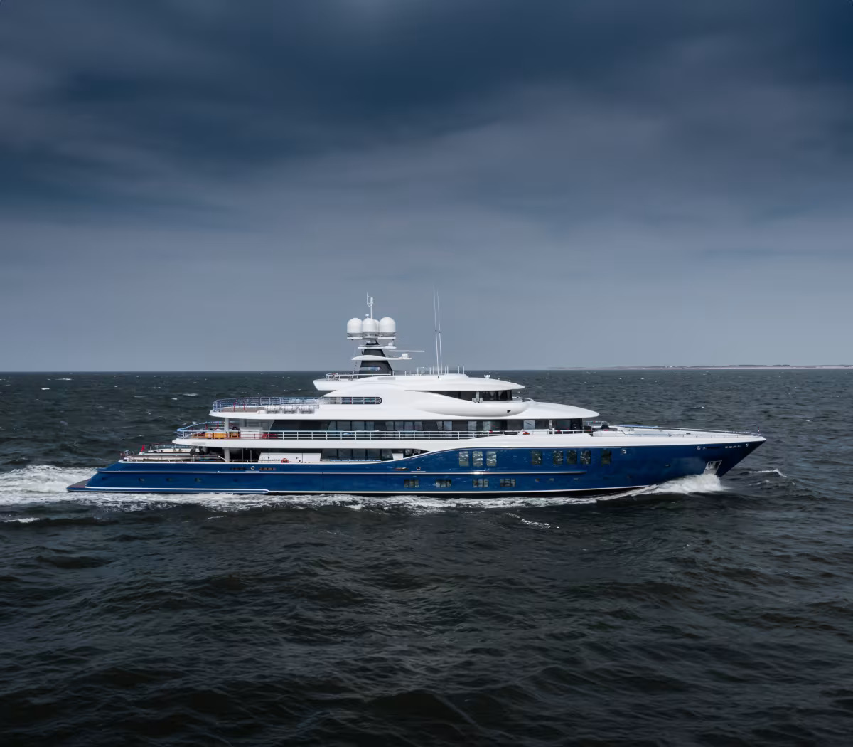 Launched in 2022, the 74-meter M&EM by Amels offers luxurious design, ocean-going performance, and custom interiors by Winch Design for an exceptional yachting experience.