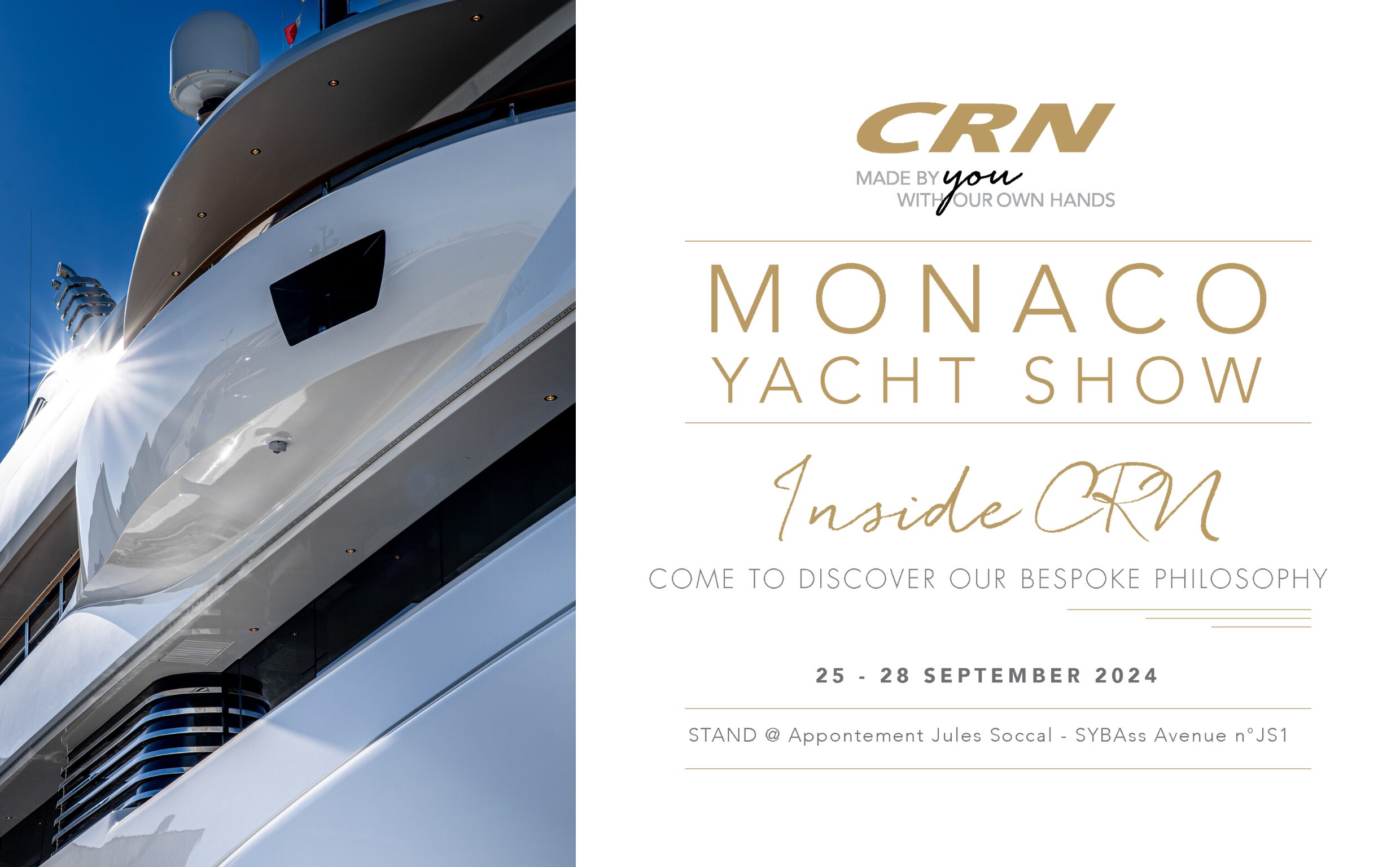 Join CRN at the Monaco Yacht Show 2024 from September 25-28 to explore bespoke luxury yacht craftsmanship at Appontement Jules Soccal, showcasing custom yacht building excellence.