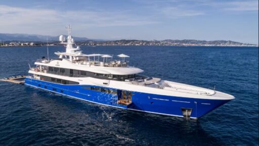 The 55m superyacht NOMAD, delivered in 2019, blends striking design with Californian-inspired interiors and impressive performance, offering a luxurious and customizable yachting experience.