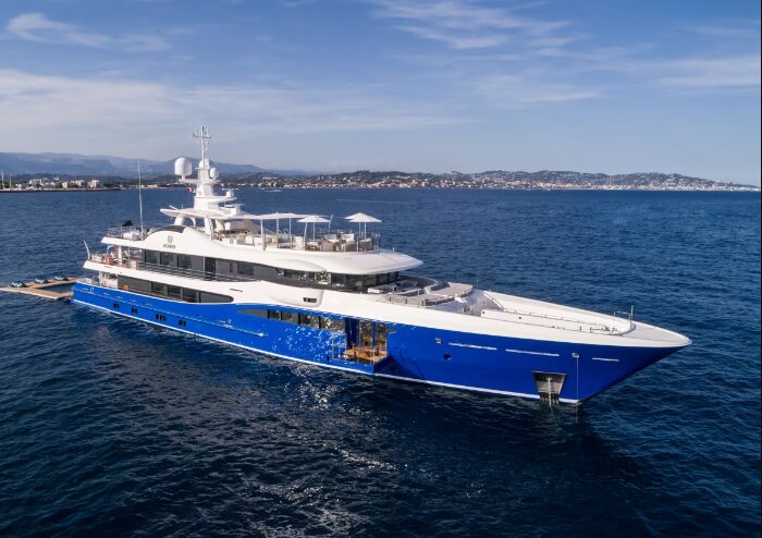 The 55m superyacht NOMAD, delivered in 2019, blends striking design with Californian-inspired interiors and impressive performance, offering a luxurious and customizable yachting experience.