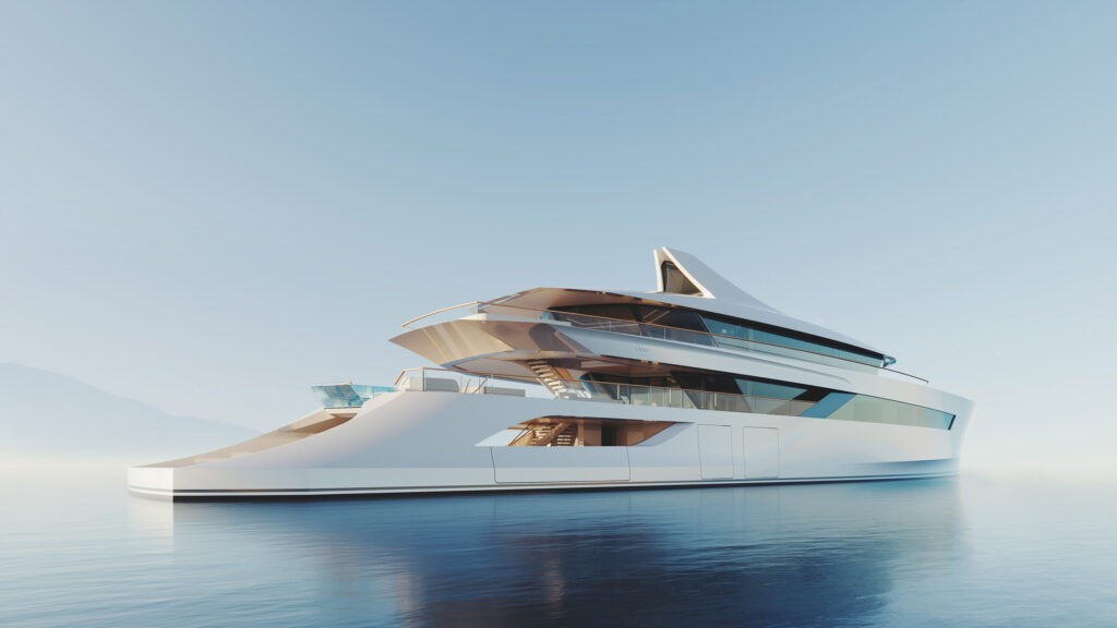 Feadship unveils £150M hammerhead shark-inspired superyacht with moving seating, infinity pool, and eco-friendly design. A luxury masterpiece blending innovation and elegance.