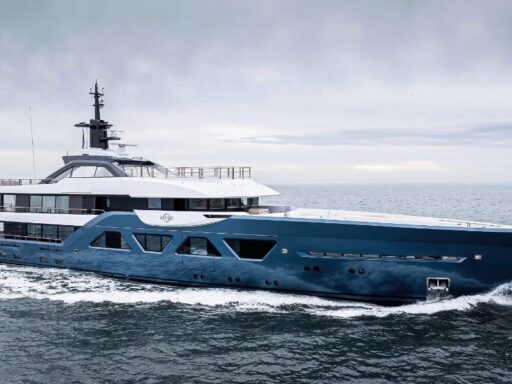 Amels delivers its sixth Amels 60 superyacht, *21.12*, embarking on her maiden voyage from Vlissingen to Dartmouth, UK, marking a milestone in the Amels Limited Editions series.