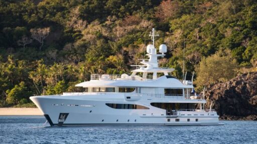 Experience luxury and adventure aboard DRIFTWOOD, a 55-meter superyacht designed for ocean sports enthusiasts, featuring elegant interiors, ample space, and impressive performance.