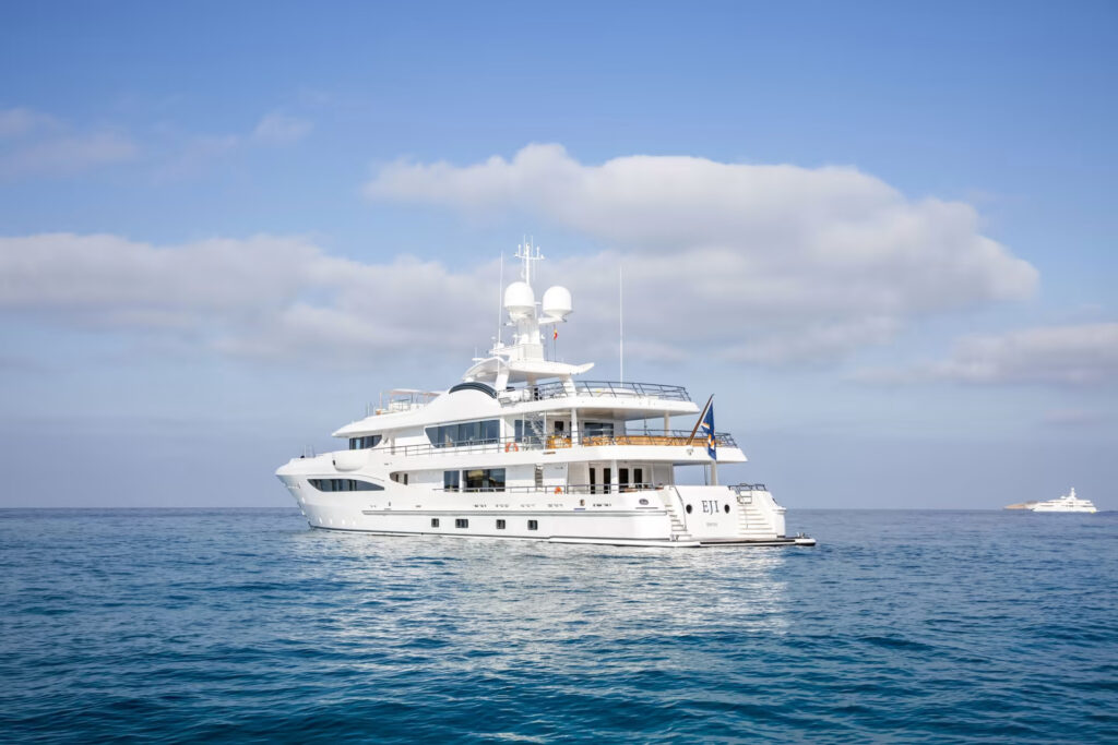 HALO, a 55-meter superyacht, combines sleek Tim Heywood design with luxurious Laura Sessa interiors, offering unparalleled comfort, style, and performance on the water since 2018.