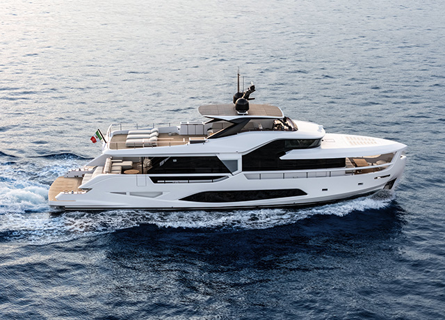 Ferretti Yachts unveils the INFYNITO 80, a luxurious, eco-friendly yacht blending innovative design, spacious layouts, and sustainability. Featuring solar panels and customizable options.