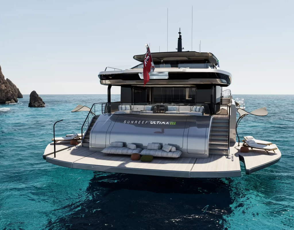 Experience the luxury of Sunreef's ULTIMA 111, a 111ft state-of-the-art catamaran featuring a glass hot tub, panoramic views, and innovative design for ultimate relaxation.