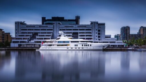 The 65.5-meter superyacht *Z*, delivered in 2014 by Amels, combines bespoke luxury with artistic expression, featuring a custom wellness center and elegant designs by Tim Heywood and Winch.