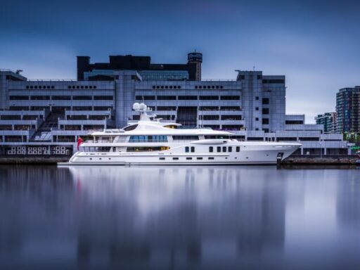 The 65.5-meter superyacht *Z*, delivered in 2014 by Amels, combines bespoke luxury with artistic expression, featuring a custom wellness center and elegant designs by Tim Heywood and Winch.