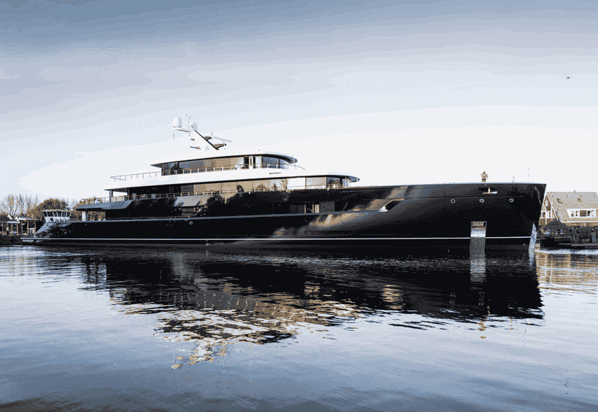 The 75.75m Feadship ONE, designed for private luxury and high-end charters, combines masculine elegance with refined interiors by Gilles & Boissier, delivering sophistication on the seas.