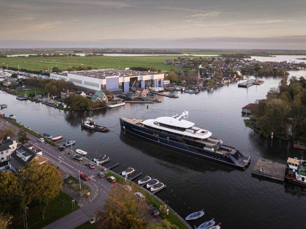 The luxurious 248-foot Feadship One, inspired by New York’s Baccarat Hotel, offers exquisite interiors, VIP staterooms, and top-tier amenities, now available for £142 million.