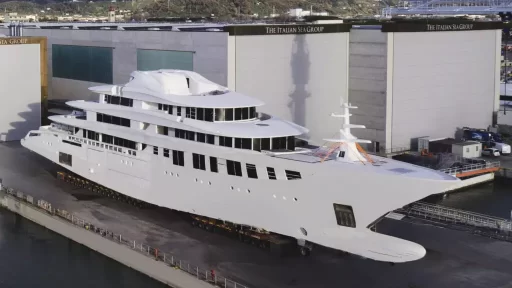 The 82m *Admiral Galileo* megayacht nears completion at The Italian Sea Group, featuring luxurious design, cutting-edge technology, and unparalleled onboard amenities.