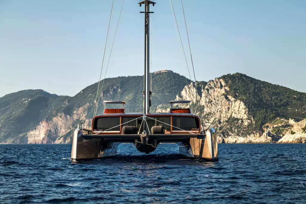 The 47m *Art Explorer* catamaran by The Italian Sea Group wins *Multihull of the Year* at the 2025 Boat International Design & Innovation Awards for its innovation and sustainability.