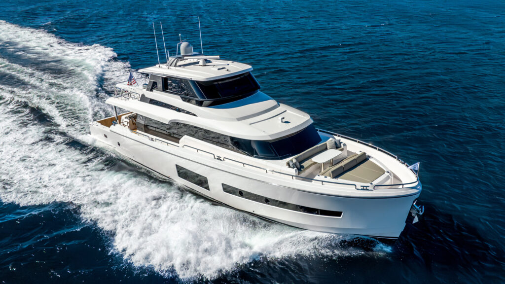 Horizon Yachts presents an elite fleet at the Palm Beach Boat Show, featuring the RP122 *Miss Michelle*, FD100 Tri-Deck, and more, blending luxury with cutting-edge design.